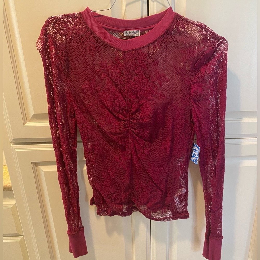 Brand new with tag Free People floral see-through top
